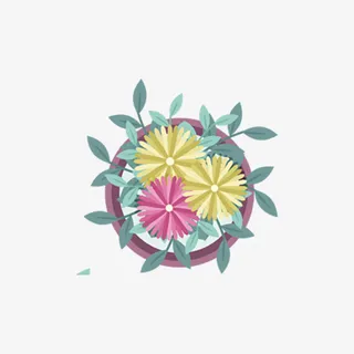 手绘花朵俯视简图免抠