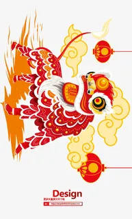 卡通中国风舞龙舞狮背景