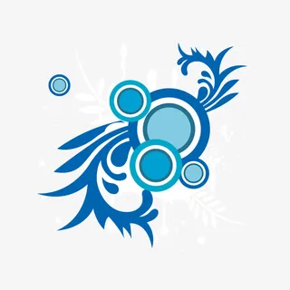 蓝色科技感时尚图案免抠