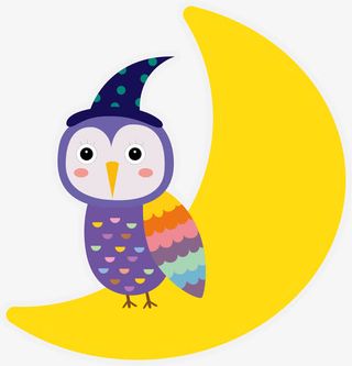 月亮猫头鹰矢量图免抠