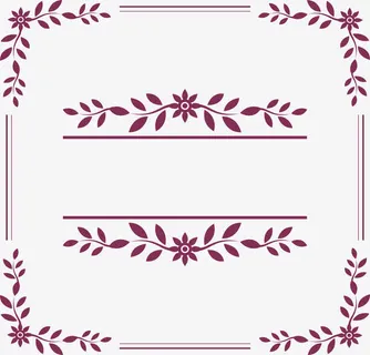 紫色花朵装饰框免抠