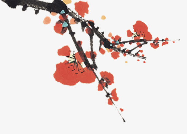 水墨梅花免抠