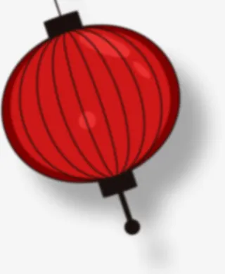 红色模糊灯笼免抠