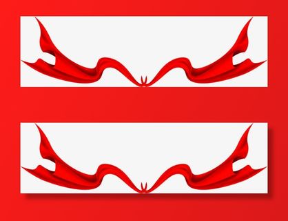 漂浮的红丝绸党建免抠