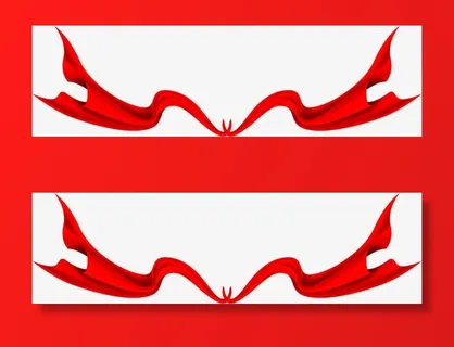 漂浮的红丝绸党建免抠