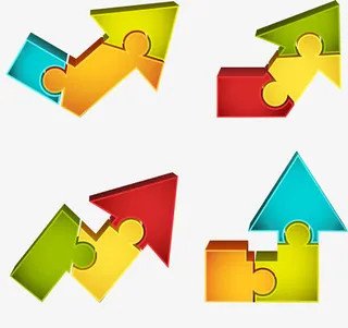 拼图式箭头免抠