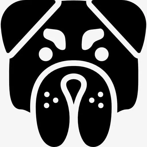 愤怒的牛头犬的脸图标免抠