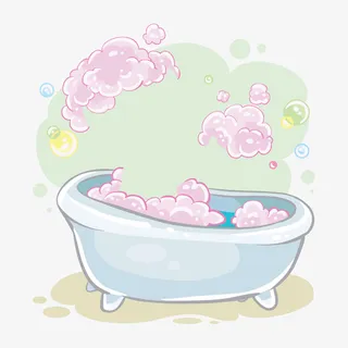 粉色沐浴泡沫免抠