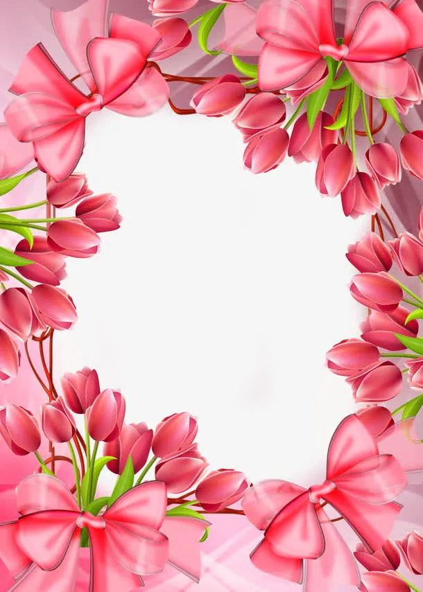 郁金香花朵边框免抠