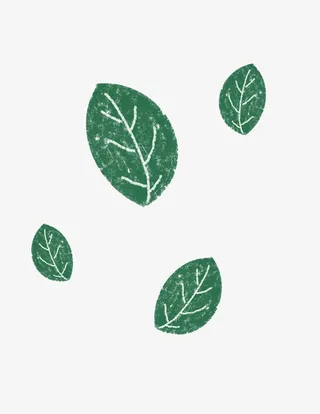 春天绿色树叶手绘免抠