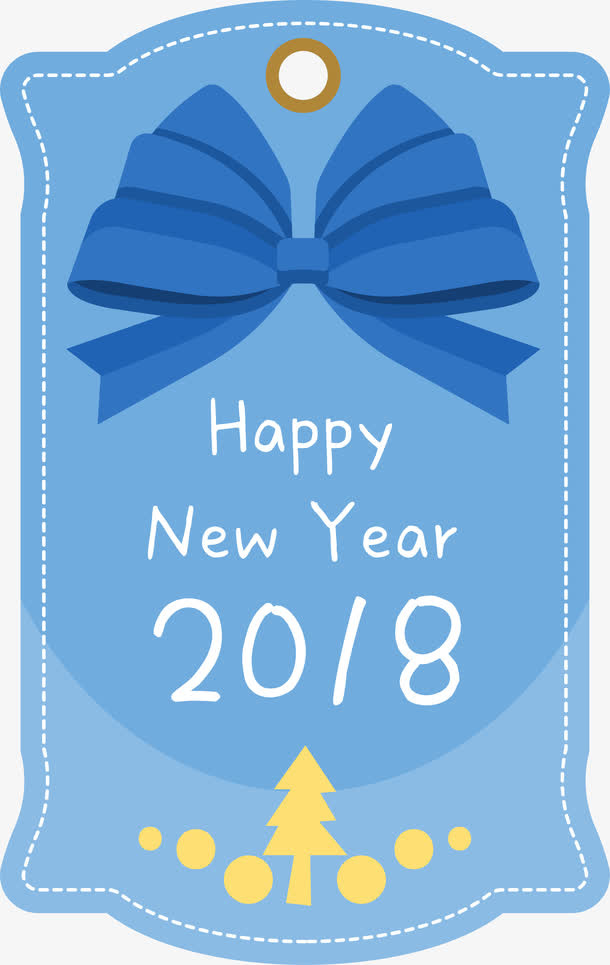 卡通清新狗年吊牌免抠