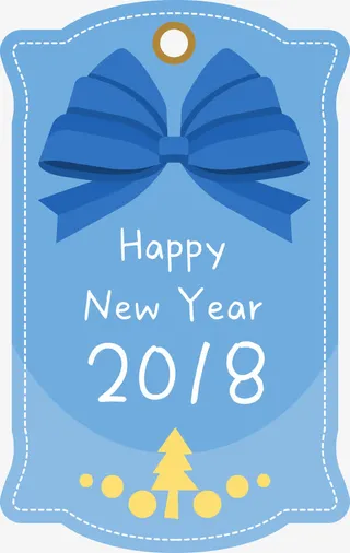 卡通清新狗年吊牌免抠