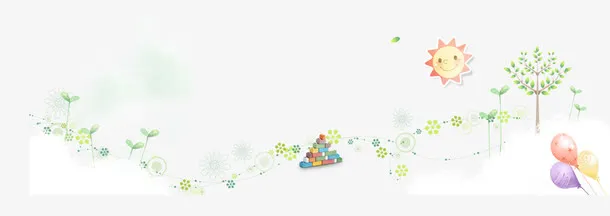 气球和嫩芽免抠