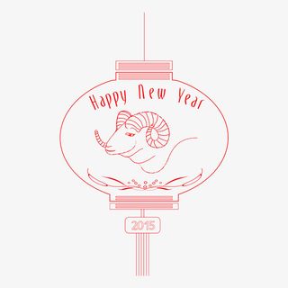 灯笼上的羊头免抠