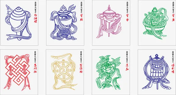 西藏吉祥八宝免抠