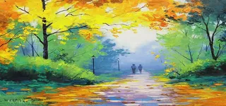 水墨风景油画高清