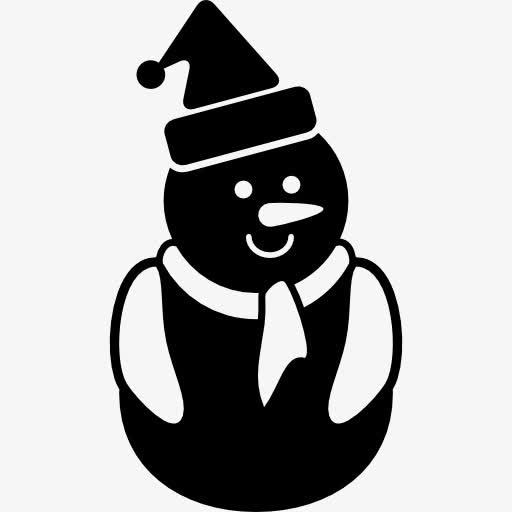 圣诞雪人黑色变种图标免抠
