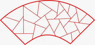 手绘中国风扇形中式窗户免抠