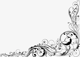 黑色简约树藤边框纹理免抠