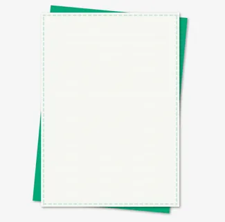 绿色简约白色纸张免抠