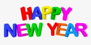 新年快乐艺术字免抠