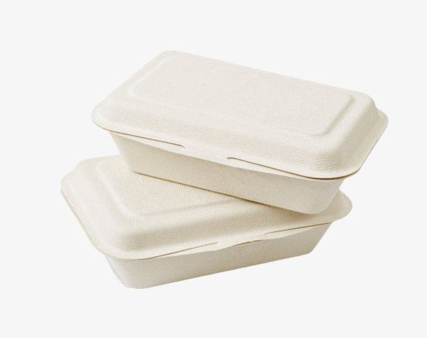 白色层叠的一次性饭盒实物免抠