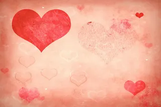 复古红心背景边框免抠