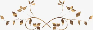 金色金属叶片藤蔓纹理背景分隔符