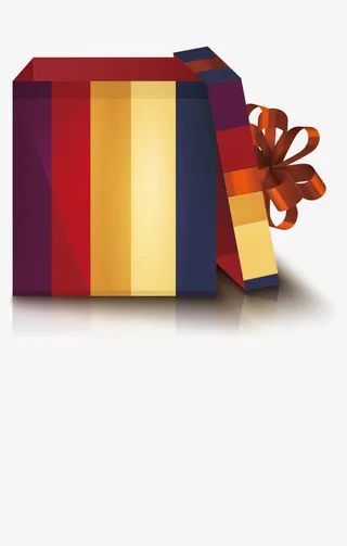 彩条礼盒免抠