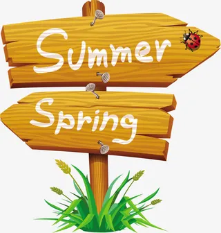 清新春夏箭头导航牌免抠