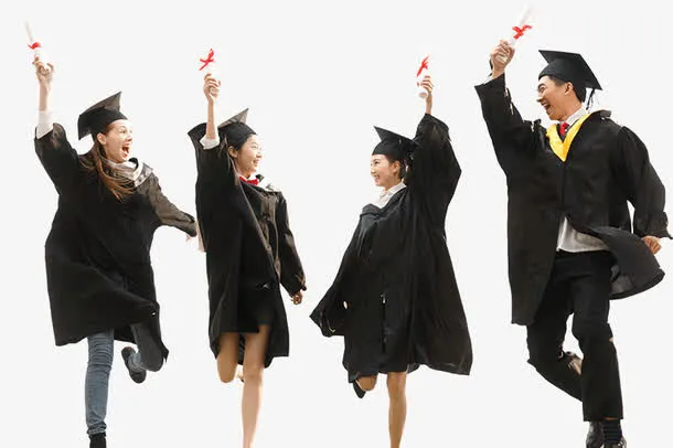 穿学士服的大学生免抠