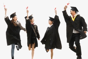 穿学士服的大学生免抠