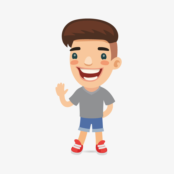 手绘卡通人物男人免抠