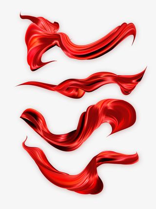 红色丝绸  简单免抠