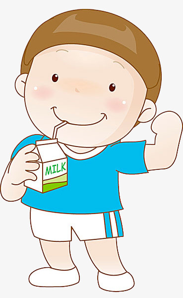 喝牛奶的小男孩免抠