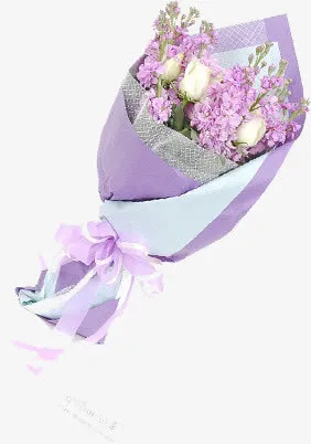 紫色鲜花花束免抠