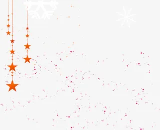 橙色清新挂饰礼花漂浮素材免抠