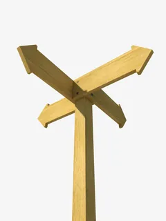 手绘十字路口路牌免抠