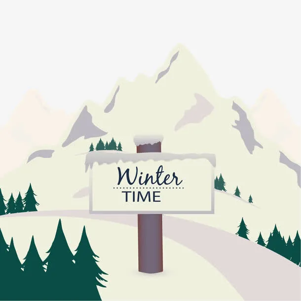 冬日雪景免抠