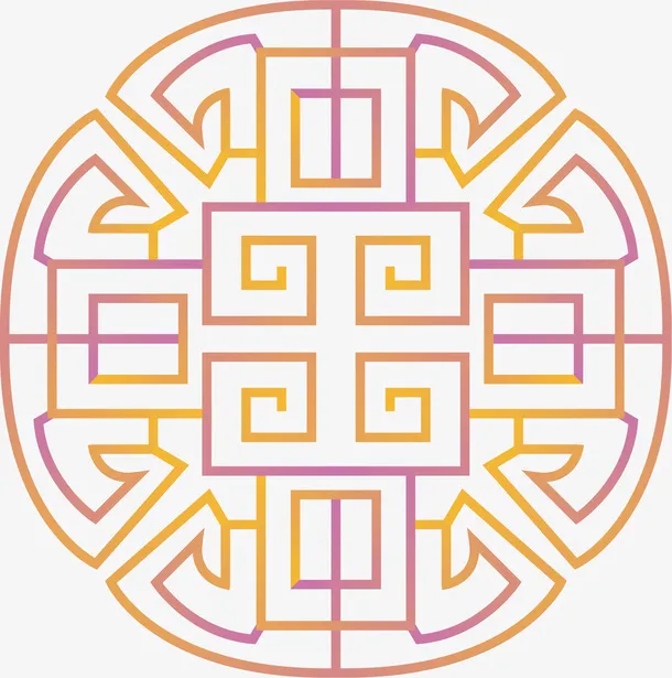 渐变月饼花纹矢量图免抠