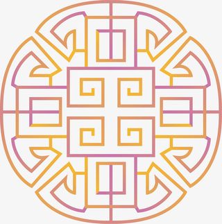 渐变月饼花纹矢量图免抠