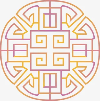 渐变月饼花纹矢量图免抠