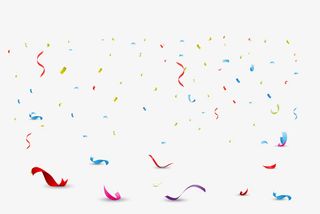 活动彩色碎片丝带免抠
