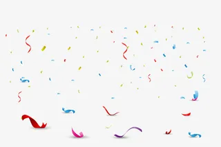 活动彩色碎片丝带免抠