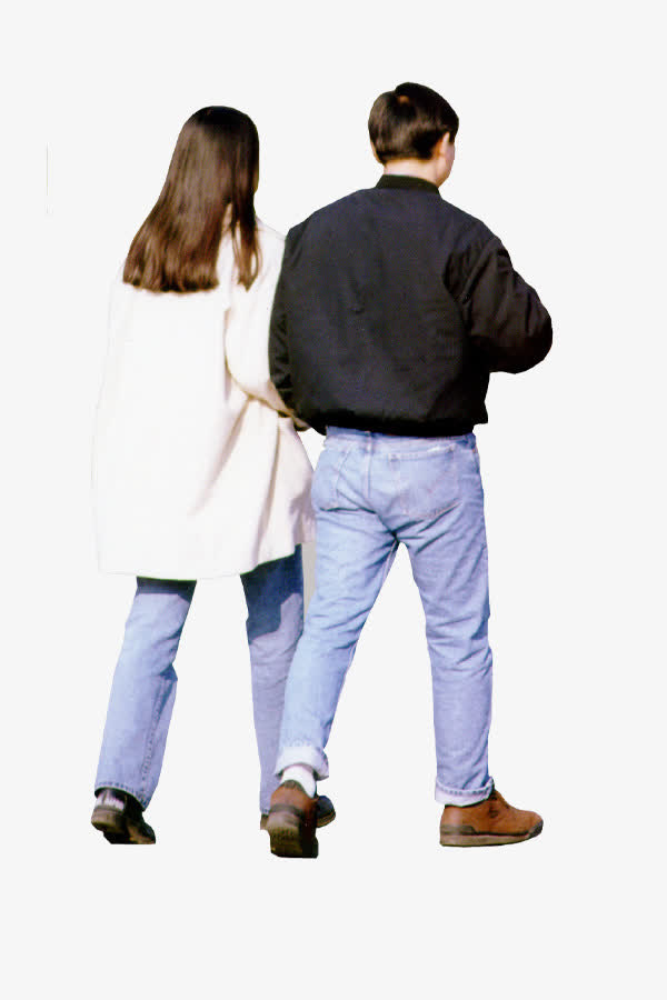 情侣散步背影免抠