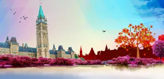 魅力加拿大旅游之都宣传海报背景素材高清
