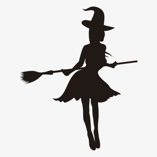 万圣节拿着扫把的女巫免抠