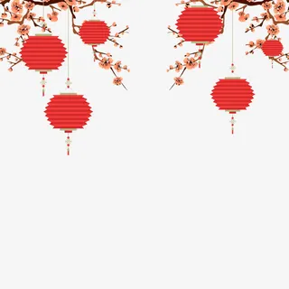 元宵节海报装饰灯笼免抠