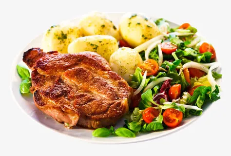 盘里的土豆牛排免抠