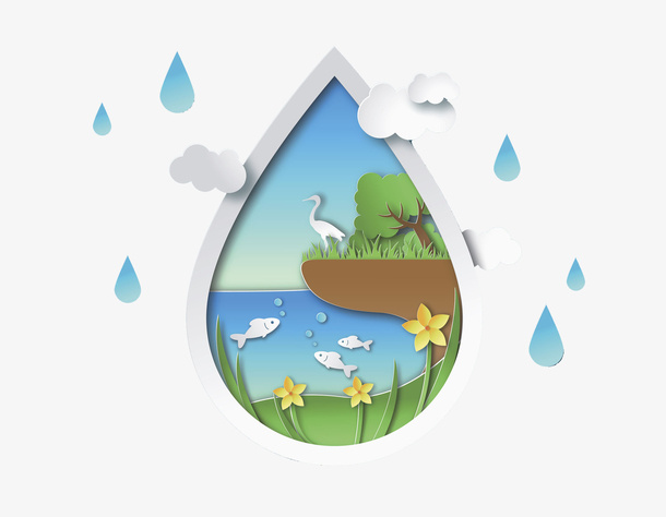 卡通创意水珠免抠图免抠